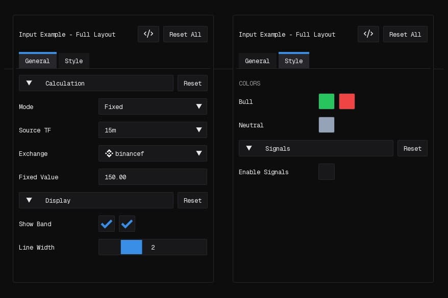 Full Layout Inputs